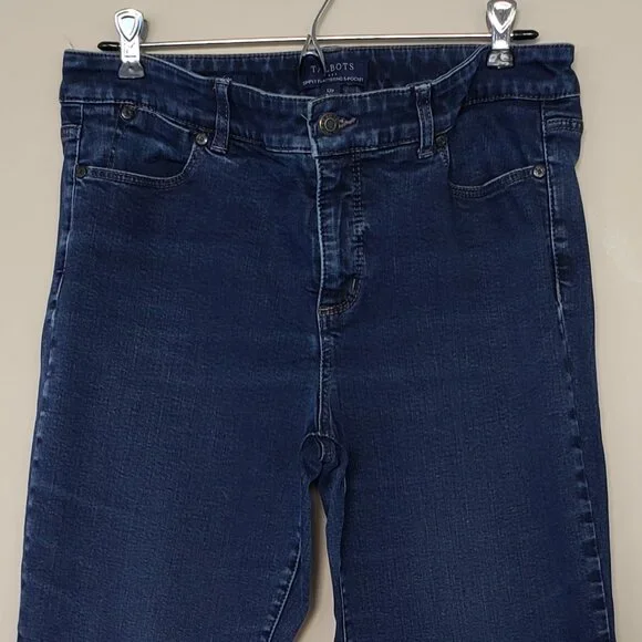 EUC women's Talbots Simply Flattering 5-pocket straight jeans 12P - Picture 3 of 13